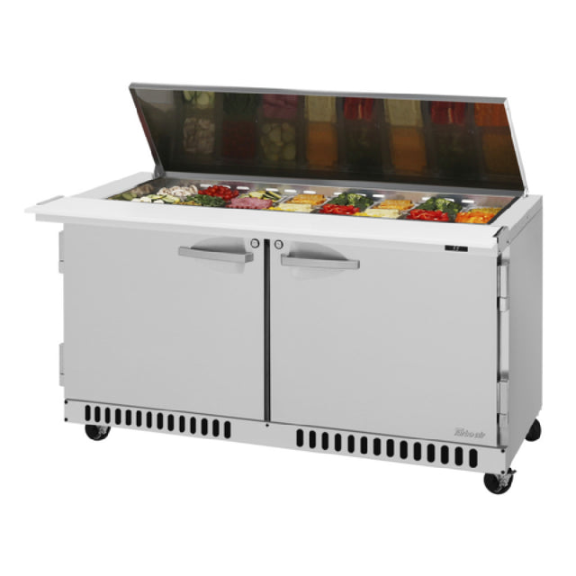 Turbo Air PST-60-24-FB-N-FL PRO Series Mega Top Sandwich/Salad Prep Table With Flat Lid