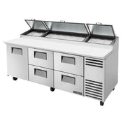 True Refrigeration TPP-AT2-93D-4-HC Pizza Prep 33 41°F Pan Rail