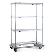 Eagle DT2160-CSB Dolly Truck 4-tier 60"W X 21"D Wire Shelves With Patented QuadTruss® Design
