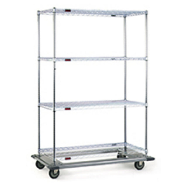 Eagle DT2160-ZSB Dolly Truck 4-tier 60"W X 21"D Wire Shelves With Patented QuadTruss® Design