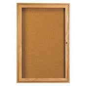 Aarco OBC4836R Red Oak Bulletin Board 36"W X 48"H Enclosed
