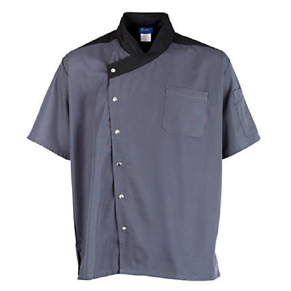 KNG 2779SLBKM Kng M Uptown Chef Coat Lw Slate/black