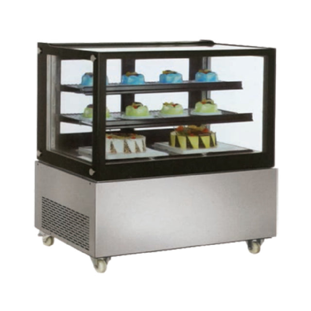 Omcan 39540 (RS-CN-0370-S) Square Glass Refrigerated Display Case Floor Model