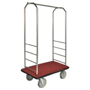 Central Specialties 2099GY-010-BLK Easy Mover™ Bellman's Cart 43"W X 23"D X 72-1/2"H 1" Stainless Steel Frame