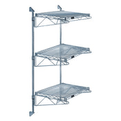 Quantum WC54-CB2448GY Cantilever Single Shelf Post Wall Mount (3) Wire Shelf (2) 54" Posts
