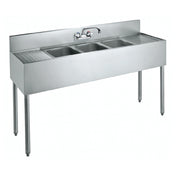 Krowne CS-1860 Convenience Store Sink Three Compartment 60"W X 19"D X 42-1/2"H
