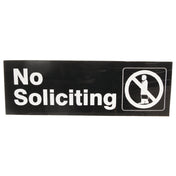 Traex 4527 Sign No Soliciting Blk 3x9"