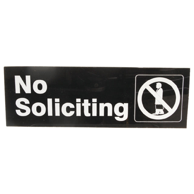 Traex 4527 Sign No Soliciting Blk 3x9"