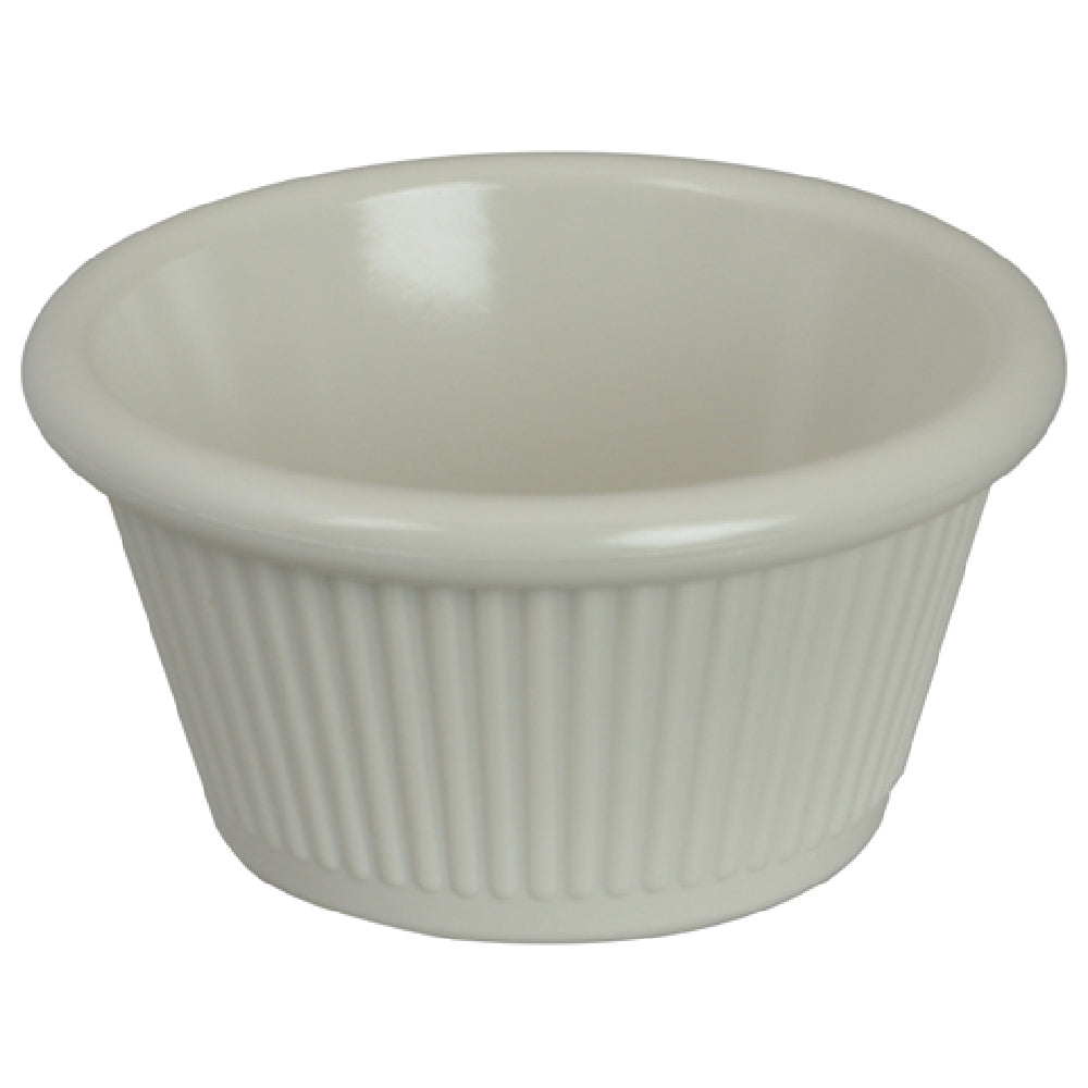 AllPoints 2801378 Ramekin Ribbed 2.5oz Bone 12 Pk