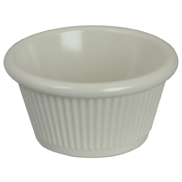 AllPoints 2801378 Ramekin Ribbed 2.5oz Bone 12 Pk