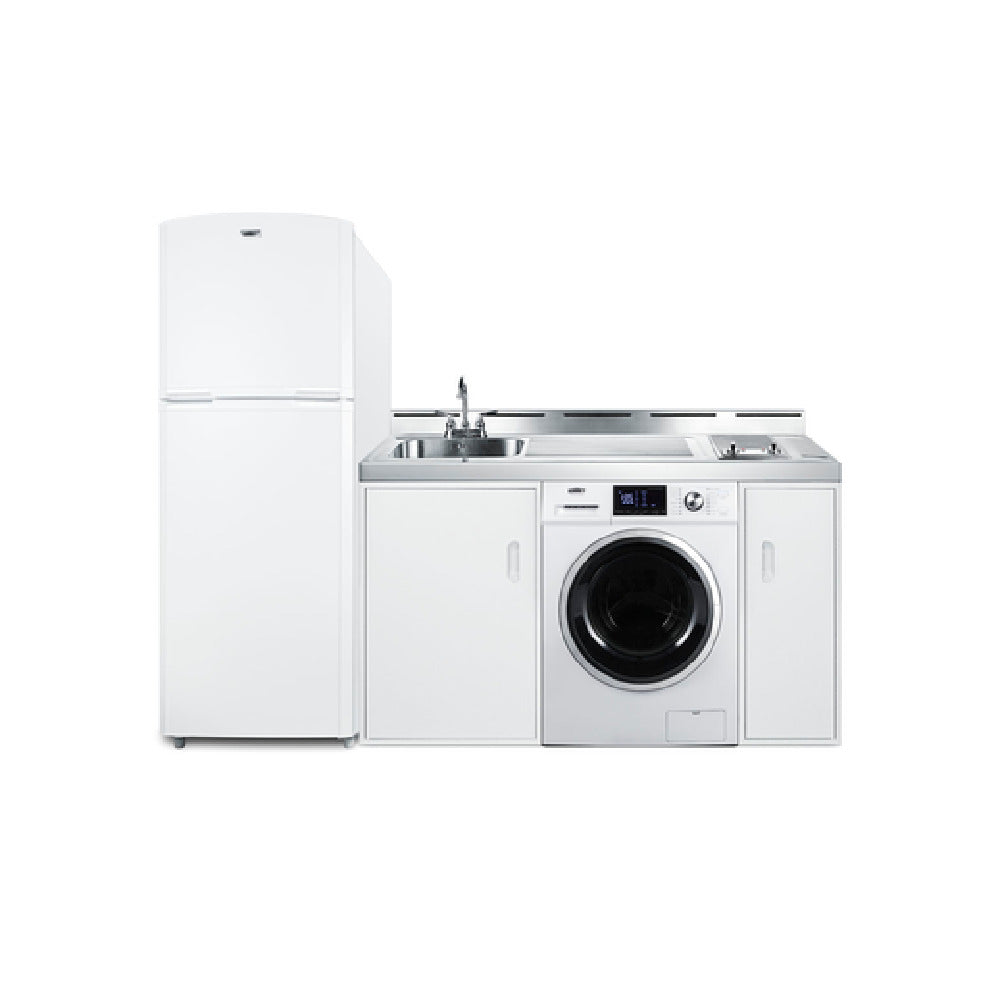 Summit ACKSPWD861G All-In-One Combination Kitchenette With Washer/Dryer Combo 86"W