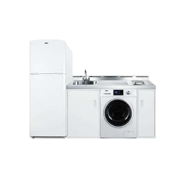 Summit ACKSPWD861G All-In-One Combination Kitchenette With Washer/Dryer Combo 86"W