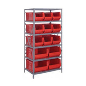 Quantum 2475-953954_RED - Shelving Unit, 24"D X 36"L X 75"H, Heavy Duty