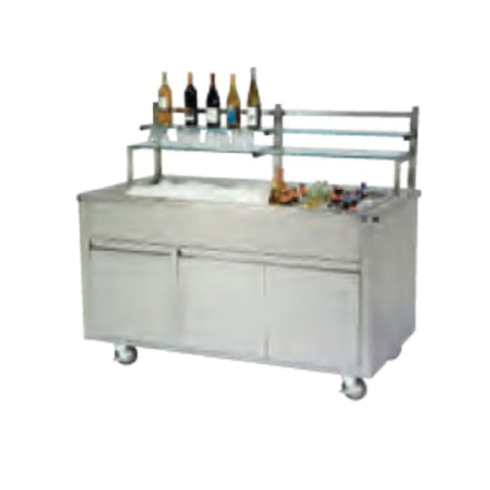 Geneva 79865 Wilson Portable Back Bar 96"W X 30"D X 58"H Stainless Steel Interior And Exterior