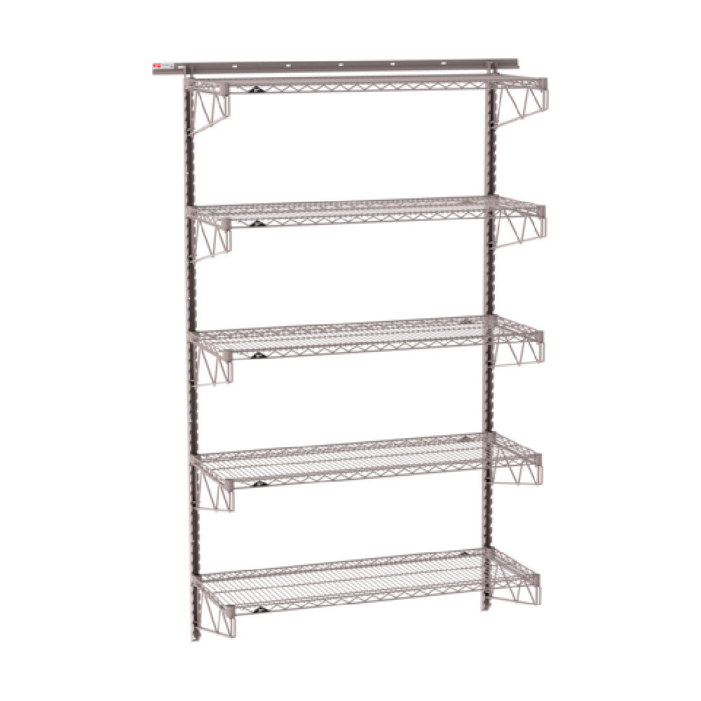 Metro SW-1848K4-85-5TIER - SmartWall Tall Wall Shelving Kit, Five-shelf, Components Include Wall Tracks