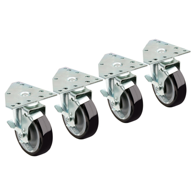 Krowne 28-166S Krowne Triangle Heavy Duty Plate Caster Swivel With Lock 5-1/2" X 5-1/2" X 5" Triangle Plate