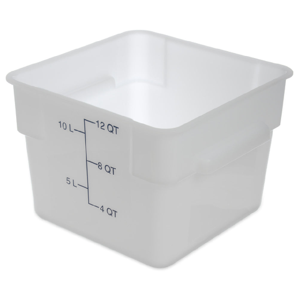 Carlisle 11964PE02 Carlisle Squares Food Storage Container 12 Qt. 11-1/8" X 8-1/4"H
