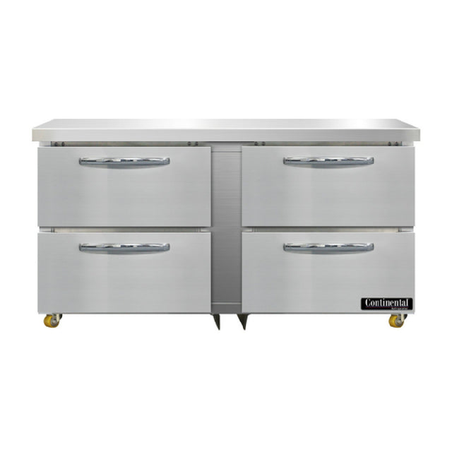 Continental Refrigerator DF60N-U-D Designer Line Undercounter Freezer 60"W Two-section