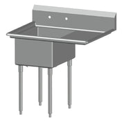 SPG 1N1620-RD18 - Universal Stainless Sink, One Compartment, 20" Right-hand Drainboard