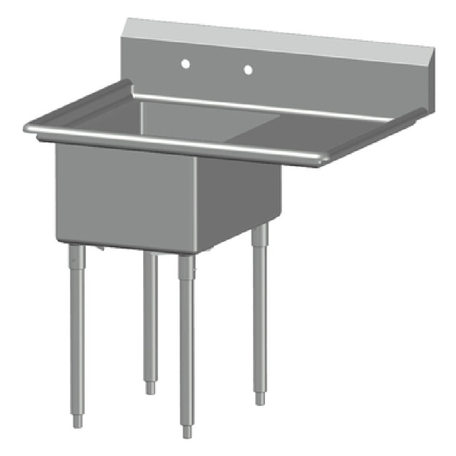 SPG 1N1824-RD24 - Universal Stainless Sink, One Compartment, 24" Right-hand Drainboard