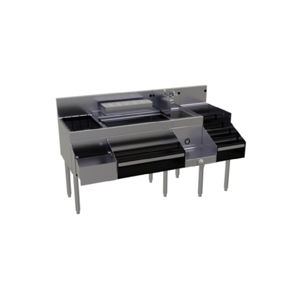 Glastender ALL-60A-CP10 All-In-One Underbar Ice Bin/Cocktail Station Blender Station