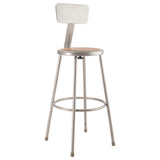 National Public Seating 6230B NPS® Heavy Duty Steel Stool With Backrest 30" 14" Round Seat
