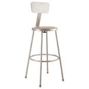 National Public Seating 6230B NPS® Heavy Duty Steel Stool With Backrest 30" 14" Round Seat