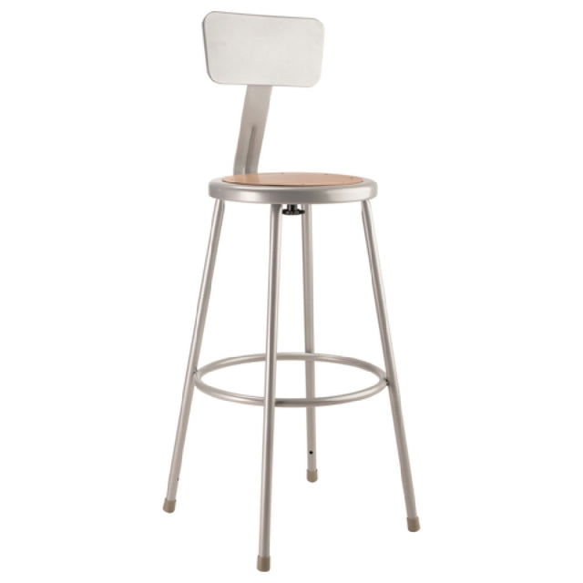 National Public Seating 6230B NPS® Heavy Duty Steel Stool With Backrest 30" 14" Round Seat