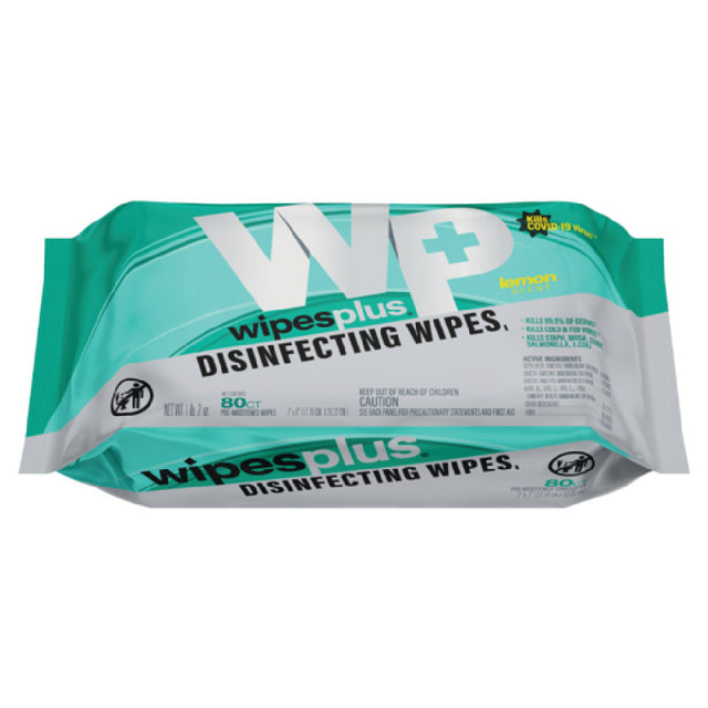 CFS Brands 37701 - WipesPlus® Disinfecting Surface Wipes, Refill Pack, White (80 Wipes Per Pack, 12 Packs Per Case)