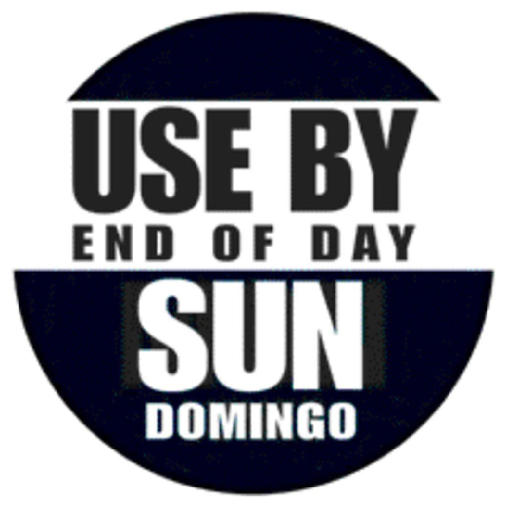 Hubert 75229 - Food Rotation Label, "Use By End Of Day Sunday", 3/4" Dia.