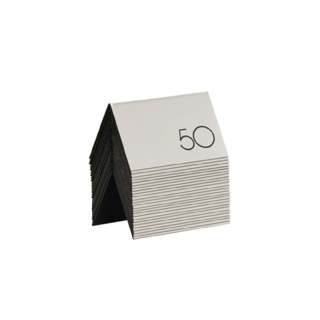 Cal Mil 22625B-10 Engraved Number Tent Set (26-50) 5"W X 3-1/2"H Horizontal