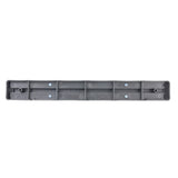 A long, rectangular, black plastic wall mount bracket with a grid of raised sections and four visible silver screws evenly spaced along its length, against a white background. The bracket appears sturdy and is likely a mounting or support component.