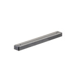 A rectangular, flat metal bar with two narrow grooves along its top surface, featuring two screw holes at each end for wall mount installation. The background is plain white.