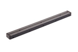 A long, rectangular, black and silver 18 inch magnetic holder with a smooth metal surface and five evenly spaced screw holes for wall mounting. The strip has rounded corners and a slim, minimalist design—perfect for Cash & Carry displays.