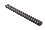 A long, rectangular 18 inch magnetic holder with a black plastic body and two parallel metallic strips. Three holes in the center allow for easy wall mounting. The strip is placed on a white background—ideal for Cash & Carry needs.