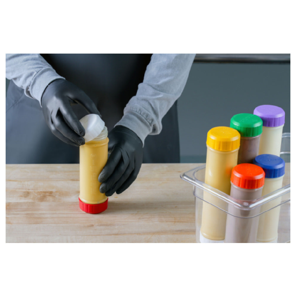 CFS Brands 8573CC - San Jamar - EZ-Kleen® Squeeze Bottle Colored Cap, 20 Oz., Dishwasher Safe