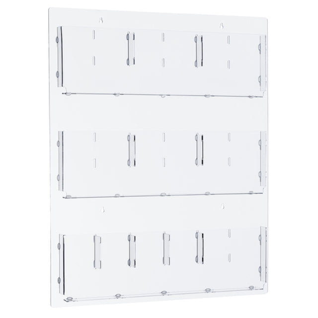 Alpine Industries ADI640-2935-CLR Hanging Magazine Rack 35" X 29" Adjustable Pockets
