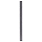 A long, narrow black metal bar by TableCraft, vertically oriented, with two parallel grooves and four evenly spaced screw holes for wall mount use—ideal as a magnetic holder for knives or tools. Plain white background.