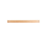 A horizontal, light-colored wooden plank is centered on a white background. The plank has smooth edges and four small holes, making it easy to mount to a wall for secure placement or display.