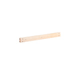 A single light-colored wooden plank with smooth edges and four small holes, designed to mount to a wall. Positioned horizontally against a plain white background, it has a rectangular shape and a minimalist look.
