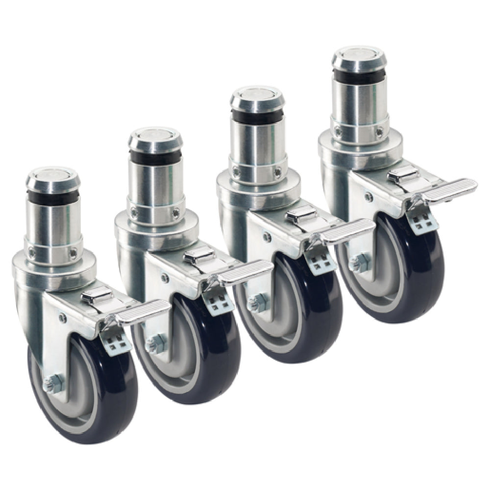 Krowne 28-136S Krowne Royal Series Stem Caster With 4" Locking Wheels (set Of 4)