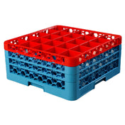 Carlisle RG25-3C410 Carlisle OptiClean™ Dishwasher Glass Rack 25-compartments (3-1/2" X 3-1/2") With (3) Color-coded Extenders