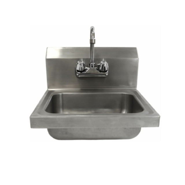 Hubert 28W-088 - Kratos® Commercial Hand Sink With Gooseneck Faucet, 17"W X 15. 25"D X 13. 5"H