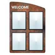 Hubert 41343 - Menu Board, 4-pocket, Wall-mount