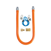 BK Resources BKG-GHC-7560-SCK2 Gas Hose Connection Kit # 2 Includes 60" Long X 3/4" I.D. Stainless Steel Hose With Radial Wrap & Protective Translucent Coating