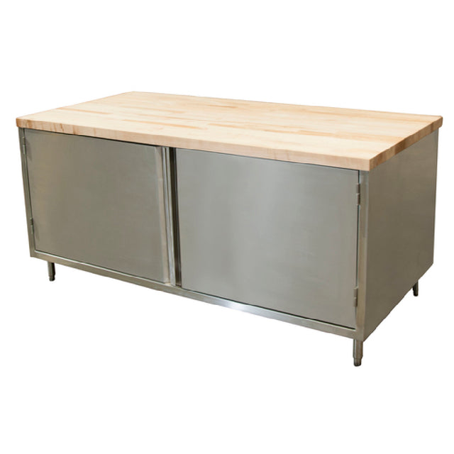 BK Resources CMT-3072H Chef Table Cabinet Base With Hinged Doors 72"W X 30"D X 34-3/4"H Overall Size