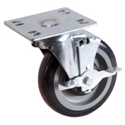 BK Resources 5SBR-UP3-PLY-TLB Caster 5" Diameter Swivel Plate Top Lock Brake