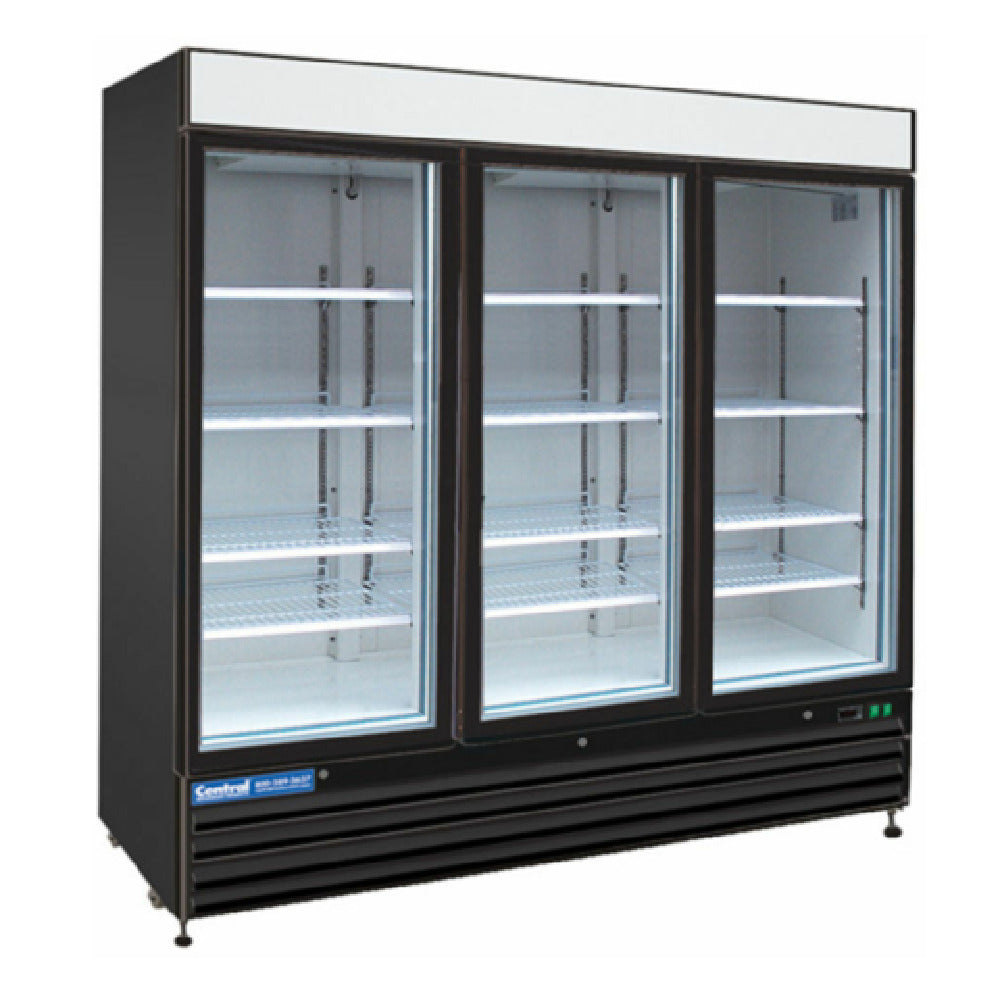 Hubert 69K-113 - Kratos® Sliding Glass Door Merchandiser, Black, 3 Doors
