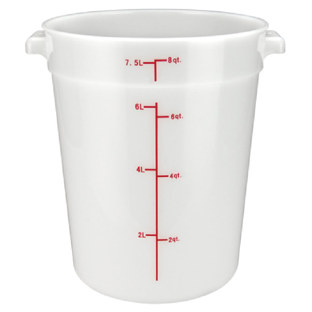 Winco PPRC-8W Storage Container 8 Qt. 8.88" X 10.38" X 10.75"H