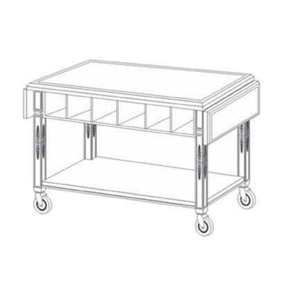 Forbes Industries 5523 Service Cart Open Avonite Top & (2) Drop Leaves